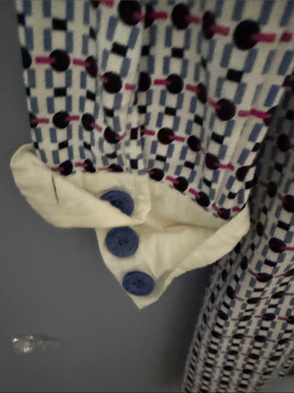 Tyler Boe Dixi Cup Polo Knit Dress Blue Geometric M - Picture 12 of 14